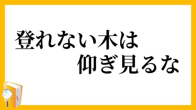 登れない木は仰ぎ見るな