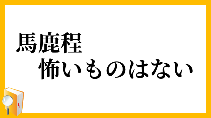 馬鹿程怖いものはない