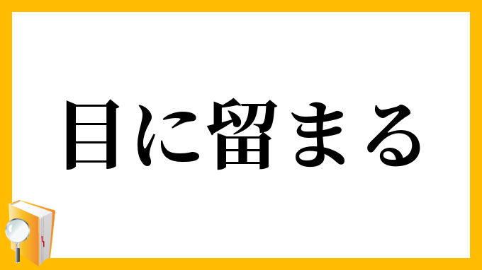 目に留まる