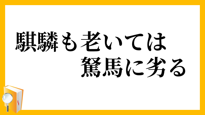 騏驎も老いては駑馬に劣る