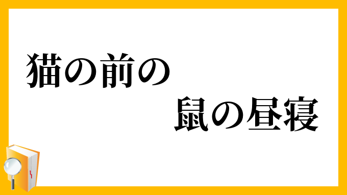 猫の前の鼠の昼寝