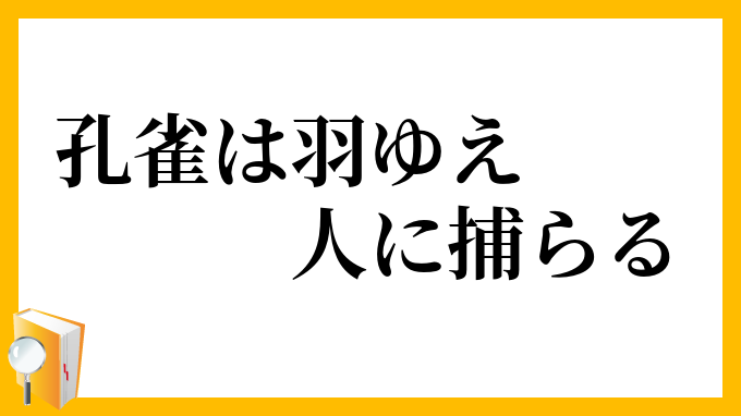 孔雀は羽ゆえ人に捕らる