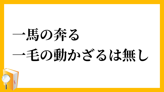 一馬の奔る、一毛の動かざるは無し