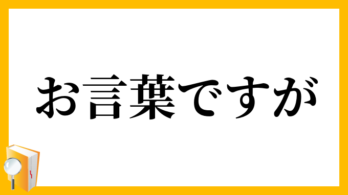 お言葉ですが