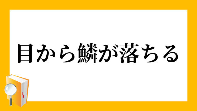 目から鱗が落ちる めからうろこがおちる の意味