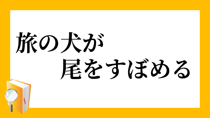 旅の犬が尾をすぼめる たびのいぬがおをすぼめる の意味