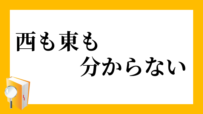 西も東も分からない にしもひがしもわからない の意味