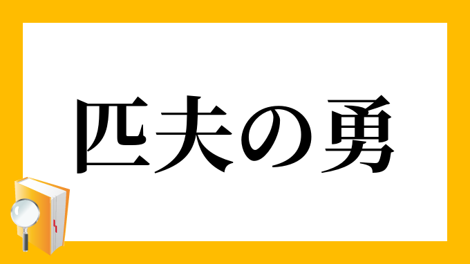 匹夫の勇 ひっぷのゆう の意味