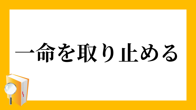 一命を取り止める いちめいをとりとめる の意味