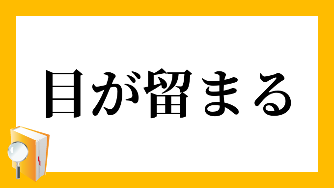 目が留まる めがとまる の意味