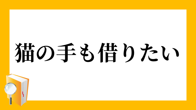 猫の手も借りたい ねこのてもかりたい の意味